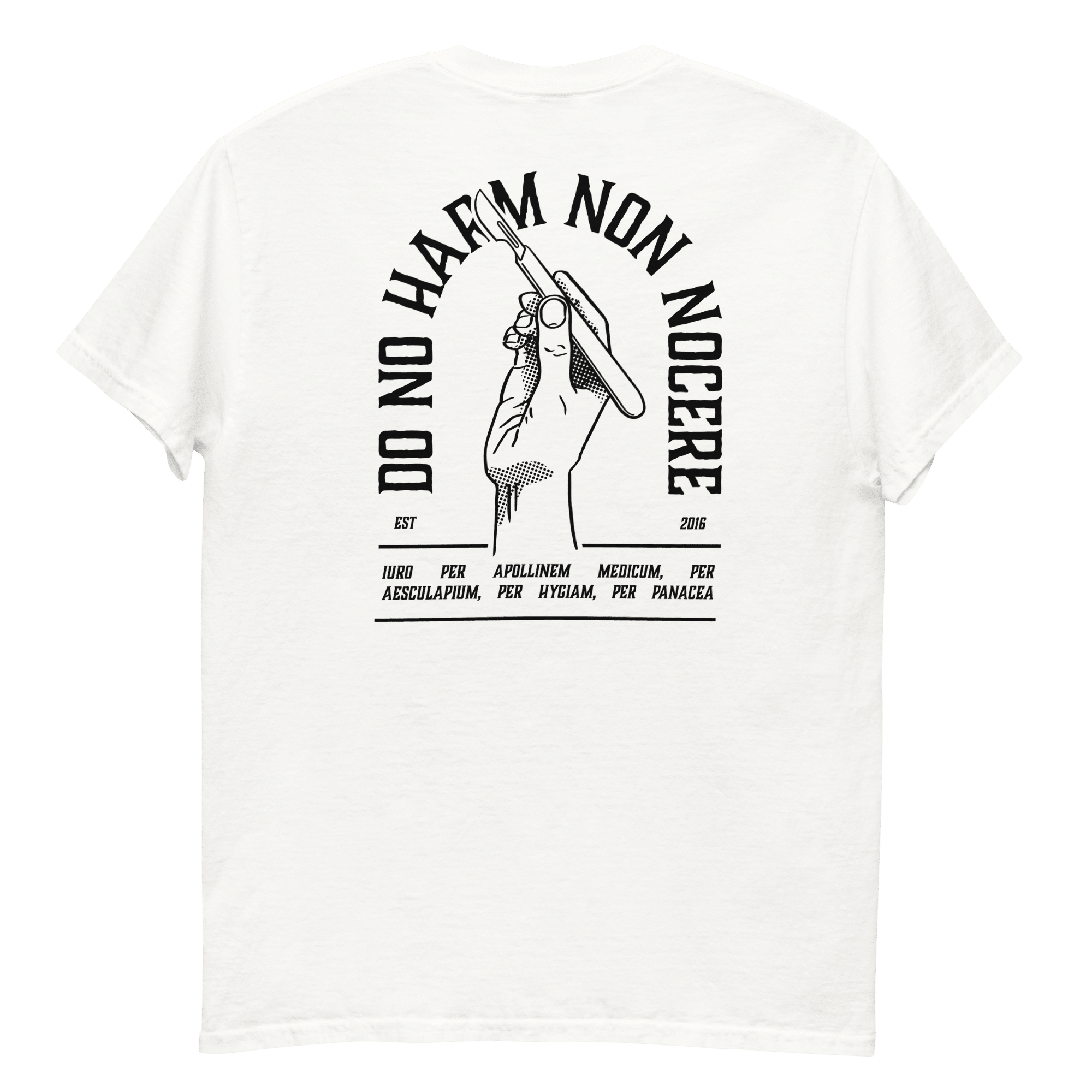 'Do No Harm' White Unisex T-Shirt - TeachMeSurgery